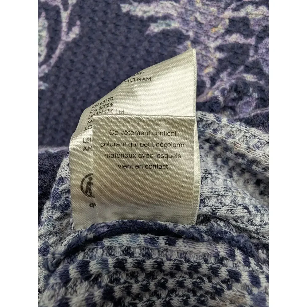 We The Free People Pretty Little Thermal Womens XS Purple Floral Y2K Layer Shirt